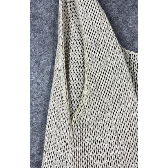 Brunello Cucinelli Sweater Womens Large Beige Cotton Knit Fringe Made in Italy - Picture 15 of 16